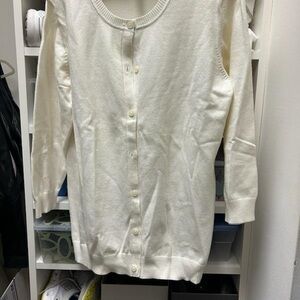 Women's Liz Claiborne Cream Cardigan Sweater